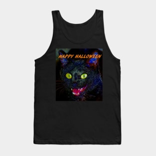 Custom Halloween card Black Cat Tank Top